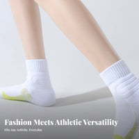 Non-Slip Towel Bottom Crew Socks Sweat-Wicking Cushioned Tennis Socks Breathable for Badminton Players, Women, Competitions, Workout, Hiking