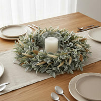 Door Wreath Artificial Lamb Ear Wreath Rustic Style House Decoration for Thanksgiving