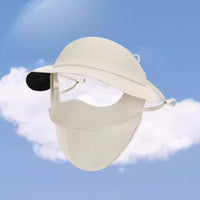 Protection Facekini Ice Silk Material Sun Visor with Face Cover Lightweight