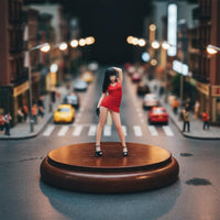 1/64 Scale Female Figure Collectible Red Dress Woman Figurine Hand Painted