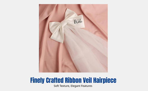 Bridal Ribbon Veil, Wedding Ribbon, Bride Hair Accessory, Creative Headpiece
