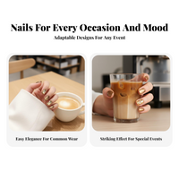 Feline Gaze Short Square Press On Nails, Gold Brown