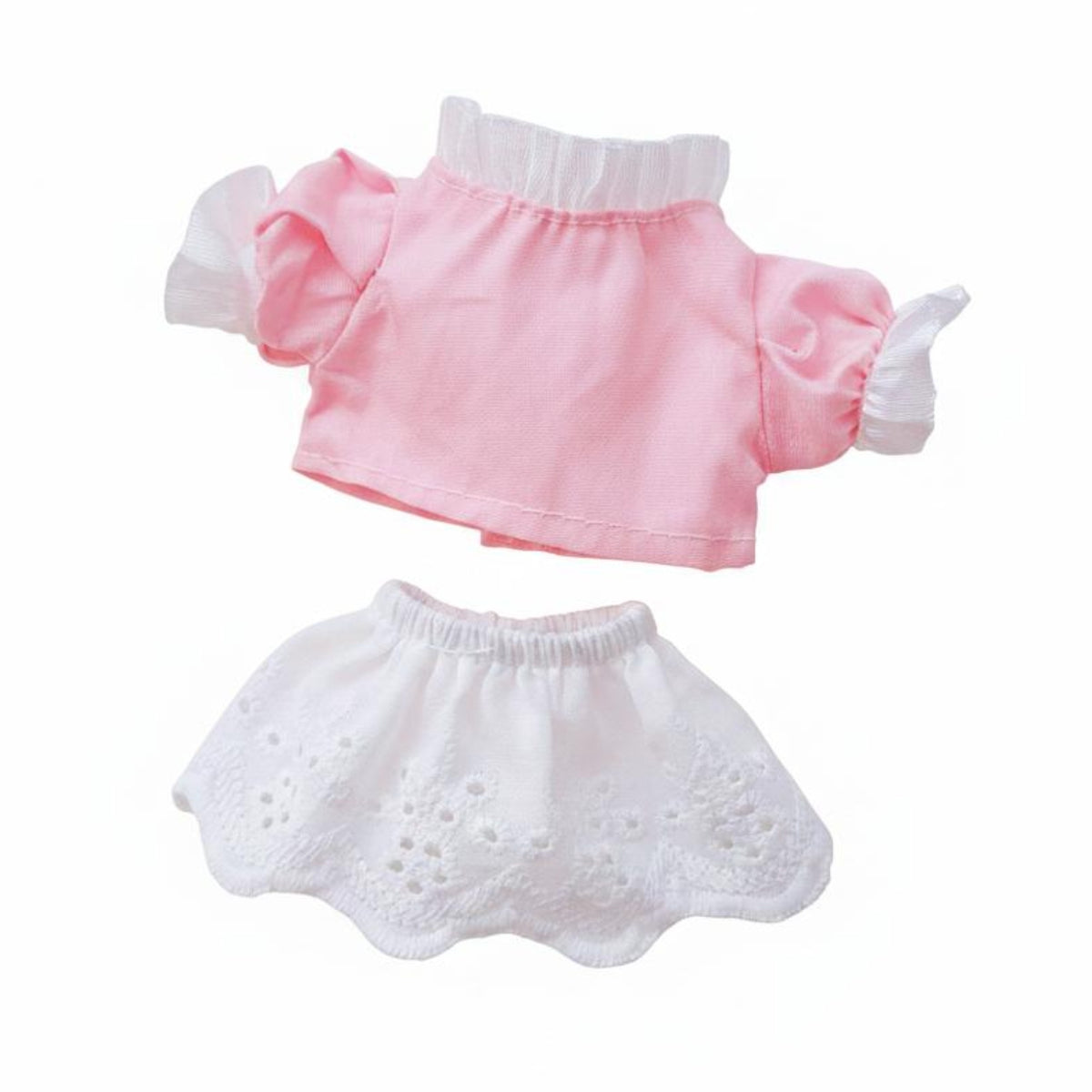 Ruffled Doll Top Soft Textile Short-Sleeve Doll Shirt Lightweight