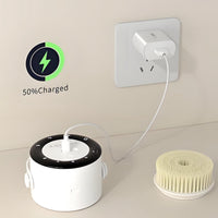 Electric Back Scrubber Digital Display Long Handle Shower Brush 3 Speed Levels