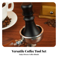 3 Pieces Coffee Pointed Distributor and Tamper Set Reduces Uneven Flow Coffee Tamper and Distributor Set for Cafe