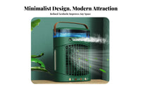 Cools & Humidifies Desktop Misting Fan 5 Mist Nozzles Personal Humidifier Fan 3-in-1 Function for Students, Office Workers, Dorm Room