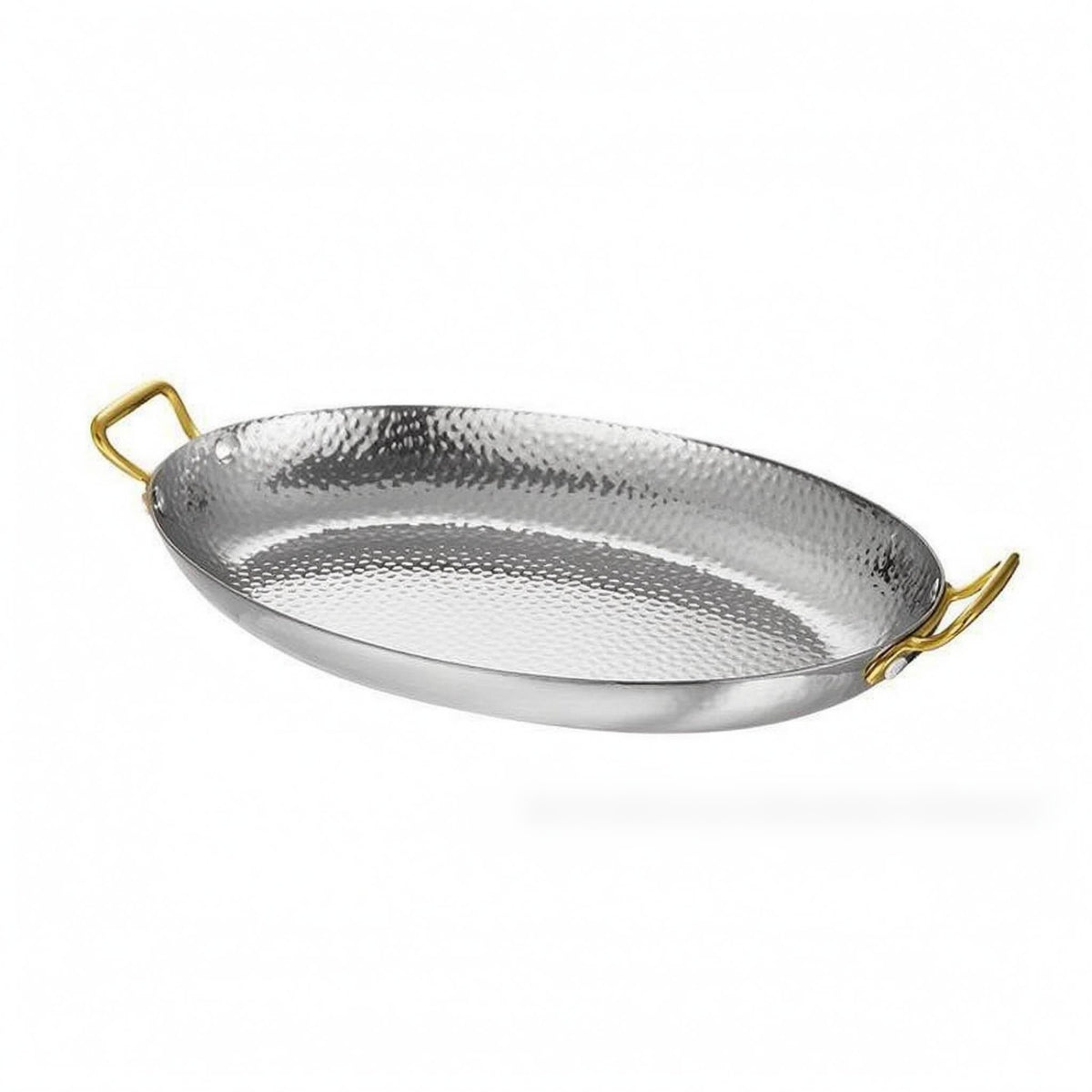 Hammered Stainless Steel Serving Pan Shallow Hammered Serving Pan Lustrous Finish