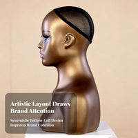 Mannequin Head with Shoulders Built-in Ears Smooth Surface Tabletop Bust Female Mannequin Bust for Photography