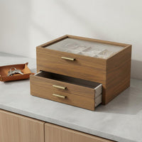 3-Tier Jewelry Organizer Gold Color Handle Drawer Jewelry Storage Box for Vanity