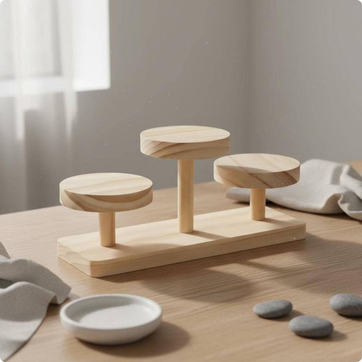 Tiered Wooden Display Stand Photography Stage Wood Display Riser
