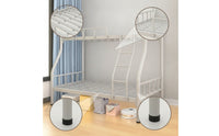 Space-Saving Metal Bunk Bed Heavy Duty Bunk Bed with Guardrails Slatted Furniture Compact for Teens, Kids