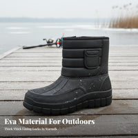 Warm & Comfortable men's Thermal Fishing Boots Long-Lasting Waterproof Winter Boots Adjustable Drawstring for Fishermen, Rainy Days, Work