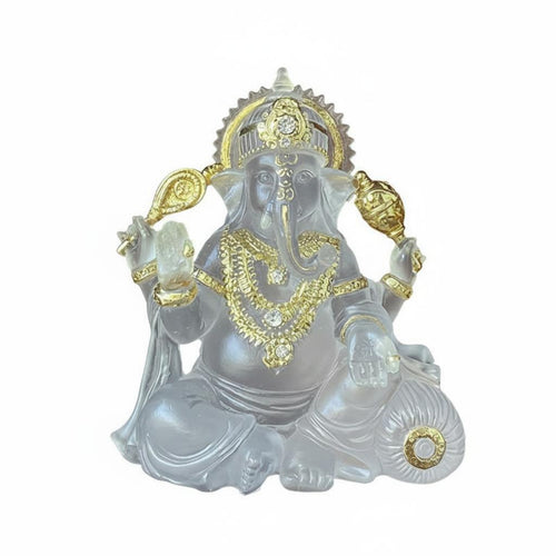 Seated Ganesha Figurine Indian Craftsmanship Resin Ganesha Statue Handmade