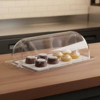 Transparent Hinged Lid Pastry Cover Particle-Resistant Buffet Display Cover Buffet Food Protector High Visual Openness Catering