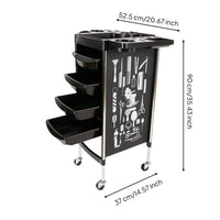 Hair Salon Trolley Wheels Salon Storage Cart Rolling Styling Cart for Hairdressers, Stylists