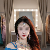Belly Dance Headpiece Handmade Dance Headpiece Ornate Hair Accessory for Dancers, Photoshoots