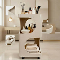 Rolling Salon Trolley Open-Frame Rolling Organizer with Shelves Multi-Purpose