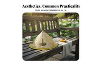 Conical Bamboo Hat water-resistant Pointed Bamboo Hat Breathable for Gardeners, grown-ups