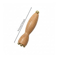 Wooden Facial Massager with Brass Tips Smooth for Self-Care