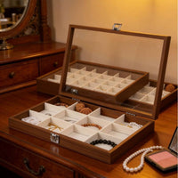 Wooden Jewelry Box Multiple Compartments Compartment Jewelry Box for Dresser