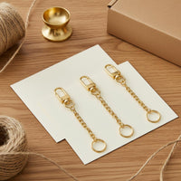 60 Pieces Gold-Colored Keychain Ornament Polished Finish Metal Snap Hook Easy To