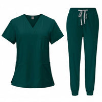 Short Sleeve Medical Scrubs Wrinkle Resistant Gender-Neutral Nursing Attire