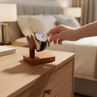 Wooden Watch Display Stand Padded Storage Piece Soft Cushion