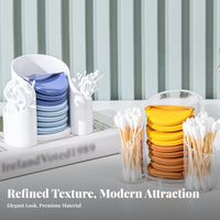 Multi-Functional Cotton Pad and Swab Holder Thickened Base Cotton Swab and Pad Holder Space Saving for Women, Teens, Bathroom, Bedroom, Desk