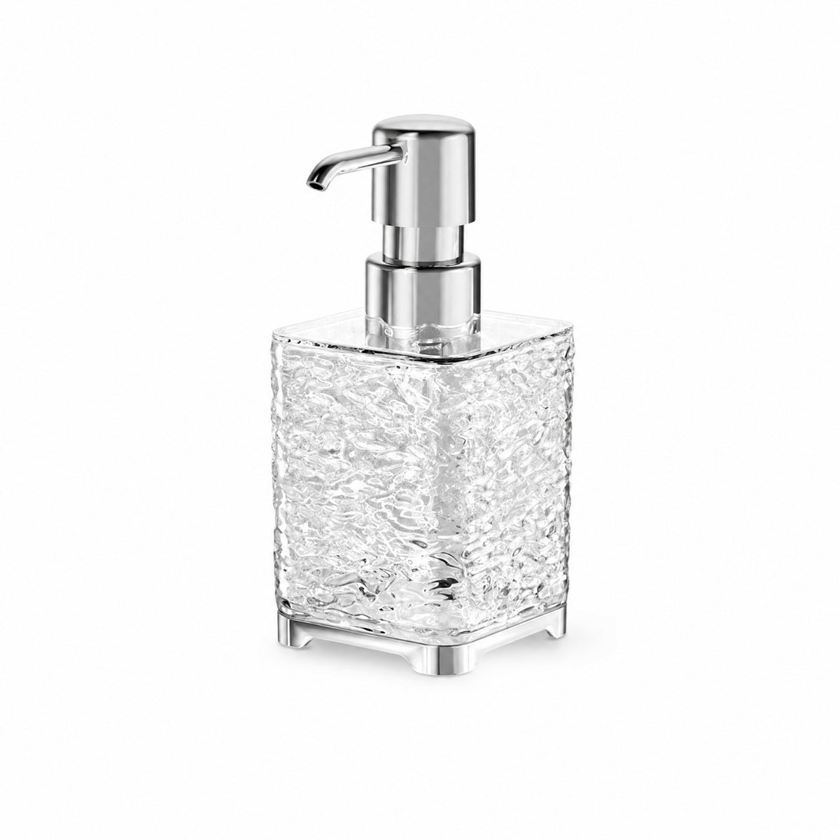 Dispenser with Chrome Pump Refillable Container Sturdy for Bathroom