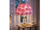 Floral Table Lamp Elegant Floral Lamp Gold Tone Lighting for Women, Bedside, Vanity