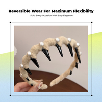 Crystal Wave Headband, Plush, Thin, Comfortable