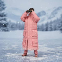 1/6 Scale Jacket Set Quilted Miniature Puffer Jacket Action Figure Long Coat Detachable High Collar Miniature Figure Coat
