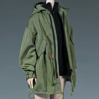1/6 Scale Clothes Functional Fastener 1/6 Scale Doll Jacket Doll Outerwear Adjustable Drawstrings BJD Utility Jacket Soft