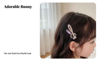 Hare Duckbill Fastener Korean Design Crystal Hare Barrette Crystal St Single Hare Hair Fastener Cute Design Crystal Hair