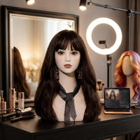 Realistic Mannequin Head with Shoulders Polished Surface Display Bust Head