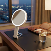 3-Color Light LED Makeup Mirror Dimmable Beauty Tool Foldable for Dressing Table, Travel