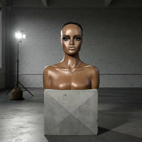 PVC Mannequin Head Torso Sculpted Neck Female Mannequin Bust Sturdy Material
