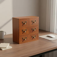 Wooden Desktop Organizer Multi-Functional Retro Wooden Drawer Unit for Bedroom