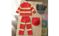 Kids Fire Control Professional Uniform With Accessories Child Firefighter Dress-up Clothes Fire Team Leader Role Play Kit