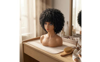 Tightly Coiled Synthetic Afro Curly Hairpiece Voluminous Soft-Textured Afro Hairpiece