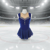 Skating Performance Costume Sequins Glittering Ice Dance Costume Light-Catching