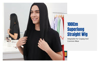 Cosplay Wig, Long Straight 100cm, Middle Part, Unisex, Anime Synthetic Fiber, Multiple Colors