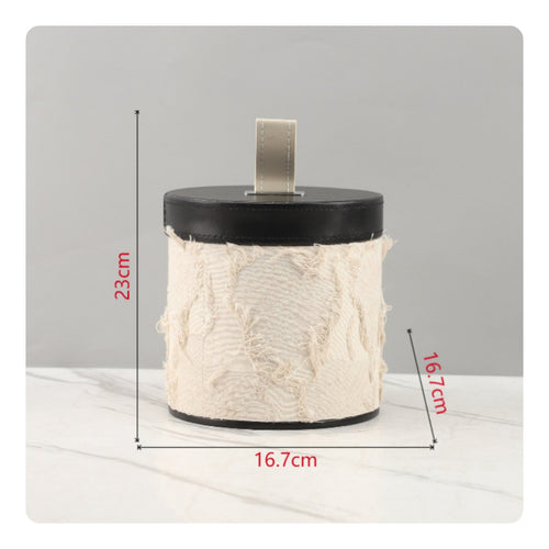 Decorative Trinket Box Container Elegant Design Round Jewelry Box with Lid Contemporary Home Decoration for Cloakroom