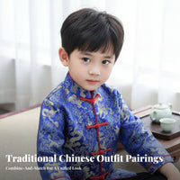 Boys Traditional Chinese Costume, Tang Suit, Long Sleeve, Autumn, Classic Ancient Performance Design