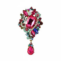 Rhinestone Brooch Alloy Crystal Brooch Pin Elegant Decorative Lapel Pin for Headscarf