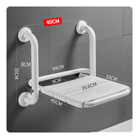 Wall Mounted Shower Seat Rust-Proof Folding Bath Chair with Armrests Heavy Duty