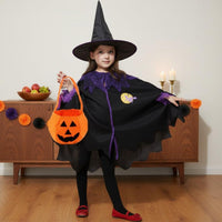 Girl's Witch Costume Role-Playing Witch Costume Set for School Play, Girls, Kids