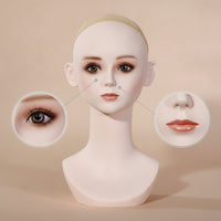 Mesh Cap Hairpiece Display Head Mannequin Head Bust Skin-Tone-Toned