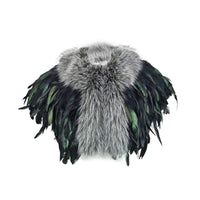 Feather Shoulder Wrap Layered Feathers Feather Cape Iridescent Highlights
