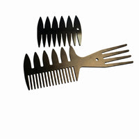2 Pieces Stainless Steel Styling Comb Exposed Cutout Beauty Tool Long-Lasting